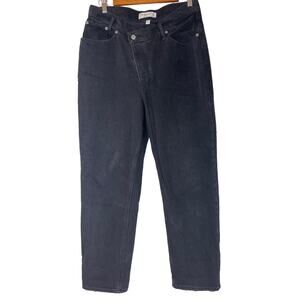 Abercrombie & Fitch The Dad High Rise Curve Love Crossover Jean Size 10s Black